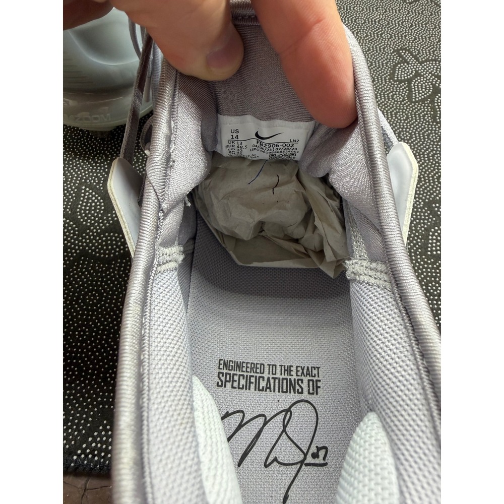 Nike Alpha Huarache Elite 4 Mid Metal Baseball Cleats Grey White FB2906-002 14 - Picture 7 of 7